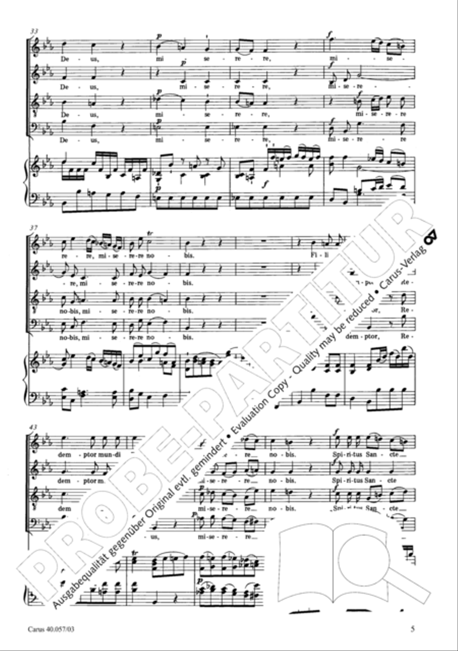Litaniae de venerabili altaris Sacramento in Es 4-Part scores gallery preview page 6