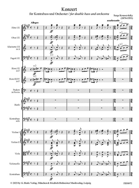 Konzert für Kontrabass und Orchester, Opus 3