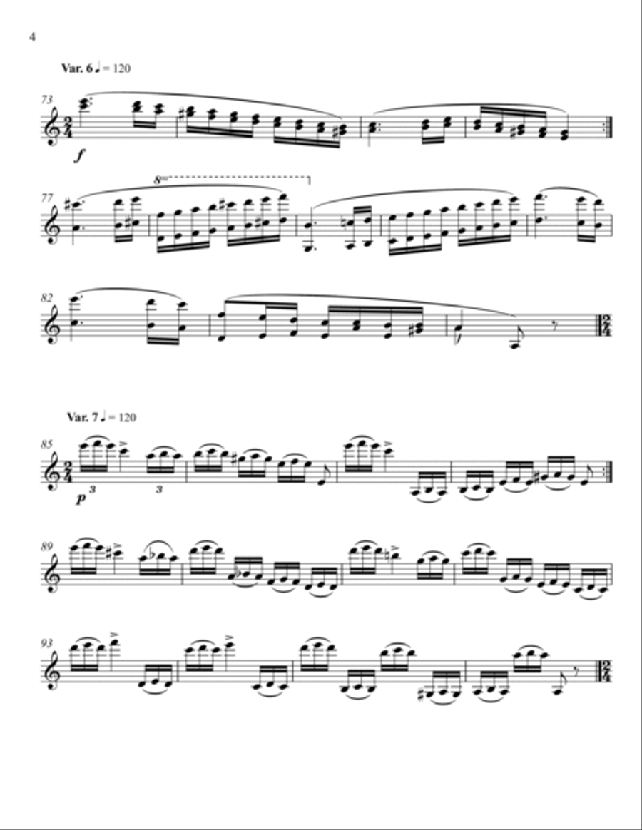 Paganini - Caprice No. 24 in A Minor (Violin) Violin Solo scores gallery preview page 4