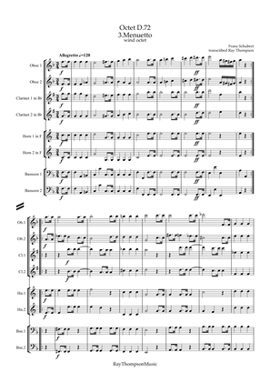 Book cover for Schubert: Wind Octet D.72 Mvt.III.Menuetto/Trios - wind octet
