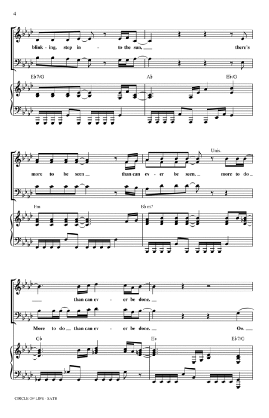 Circle Of Life (from The Lion King) (arr. Keith Christopher) 4-Part scores gallery preview page 3