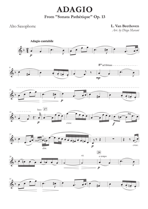 Book cover for Adagio from "Sonata Pathetique" for Alto Saxophone & Piano