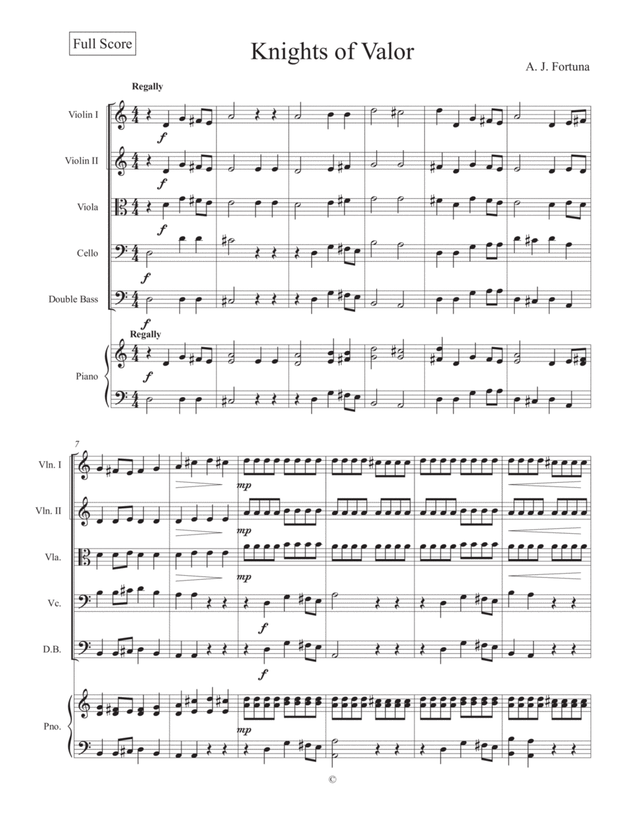 Knights of Valor String Quartet scores gallery preview page 1