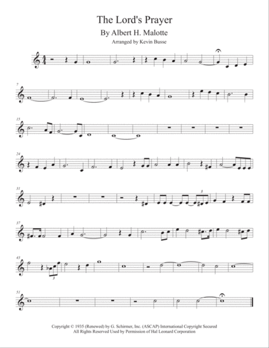 The Lord's Prayer Soprano Saxophone scores gallery preview page 1
