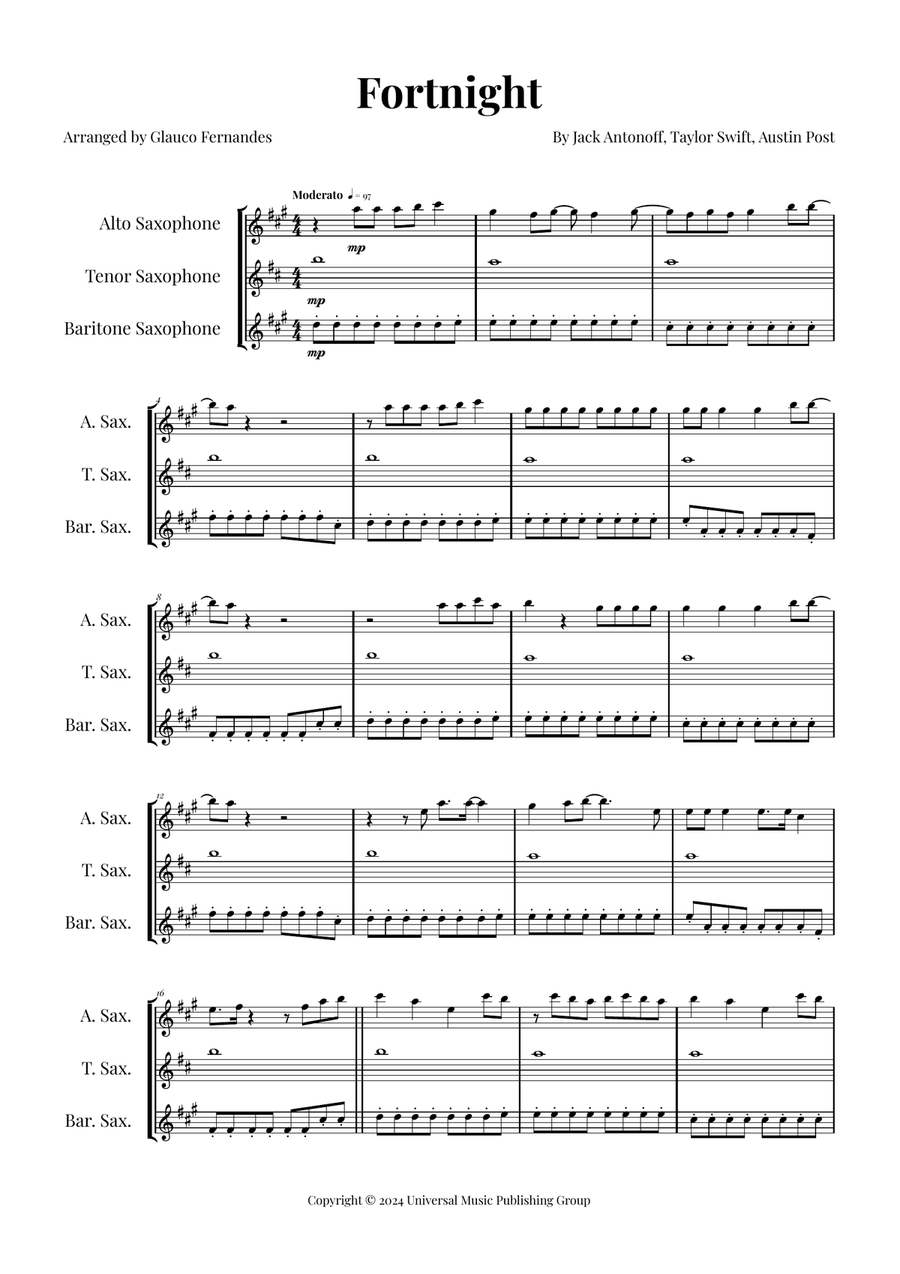 Fortnight Woodwind Trio scores gallery preview page 1