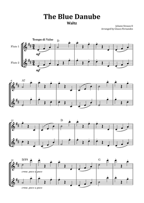 The Blue Danube - Flute Duet with Chord Notations