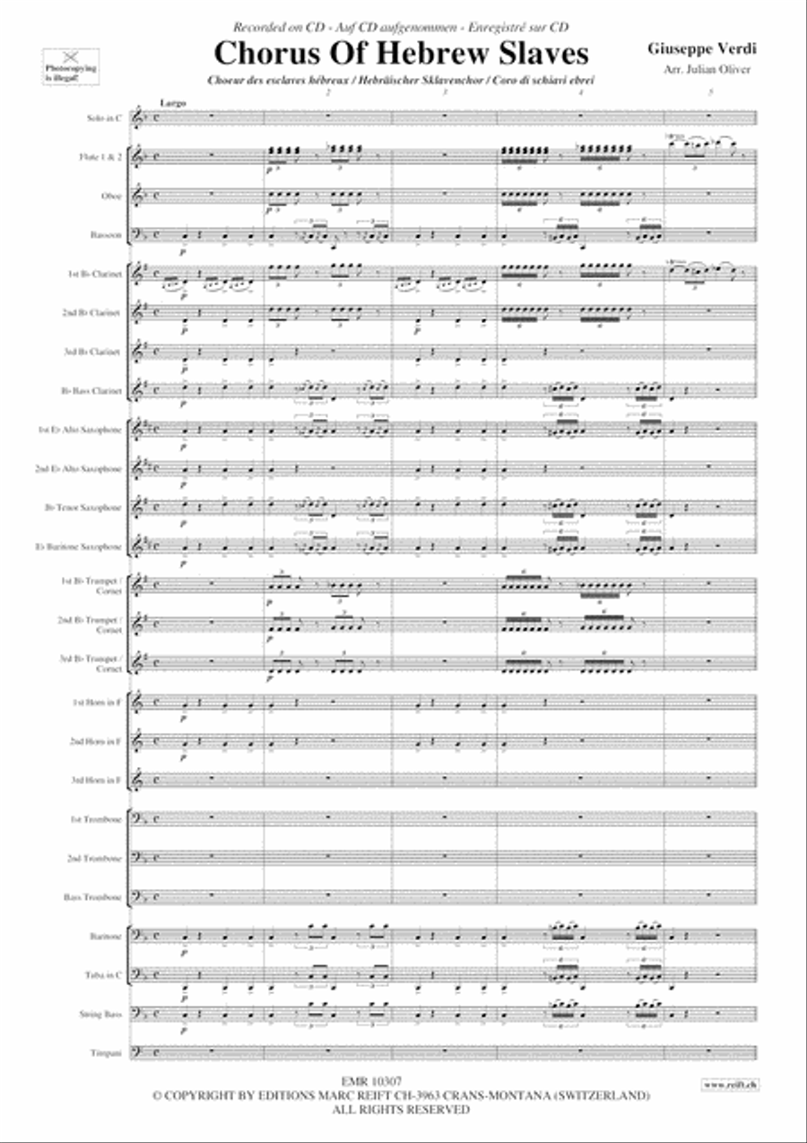 Chorus Of Hebrew Slaves Concert Band scores gallery preview page 4