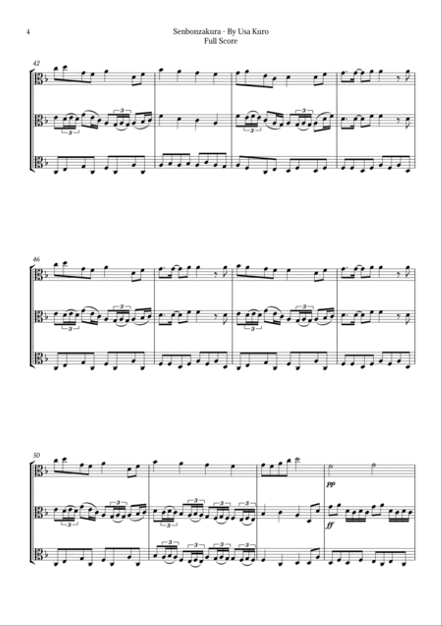 Senbonzakura String Trio scores gallery preview page 4