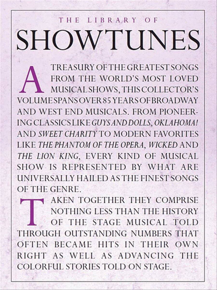 The Library of Showtunes Piano, Vocal, Guitar scores gallery preview page 1
