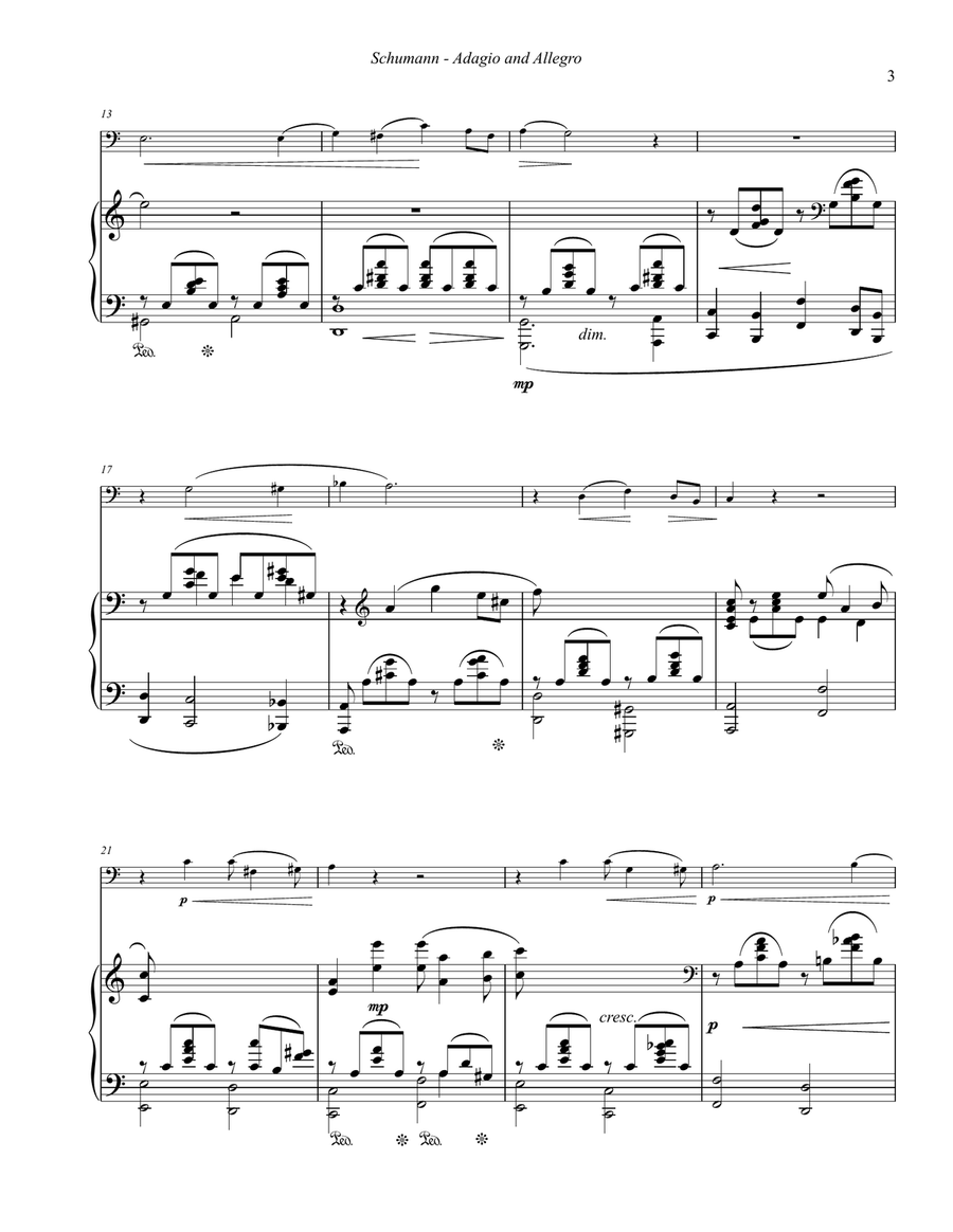 Adagio and Allegro for Bass Trombone and Piano Bass Trombone scores gallery preview page 3