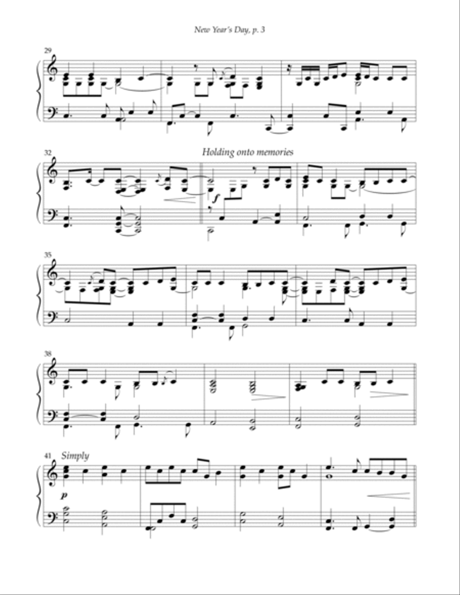 New Year's Day Piano Solo scores gallery preview page 3