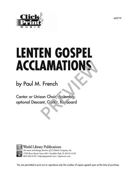 Lenten Gospel Acclamations
