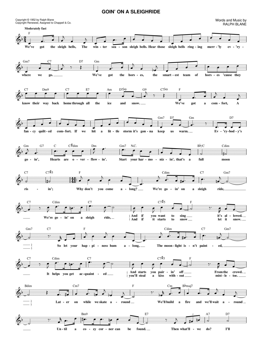 Goin' On A Sleighride Piano scores gallery preview page 1