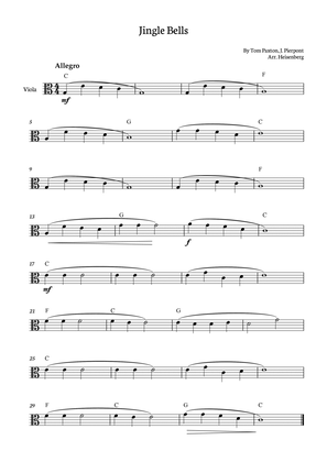 Jingle Bells for Viola with chords