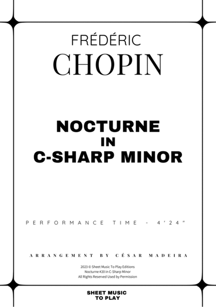 Nocturne No.20 in C-Sharp minor - Oboe and Piano (Full Score and Parts) image number null