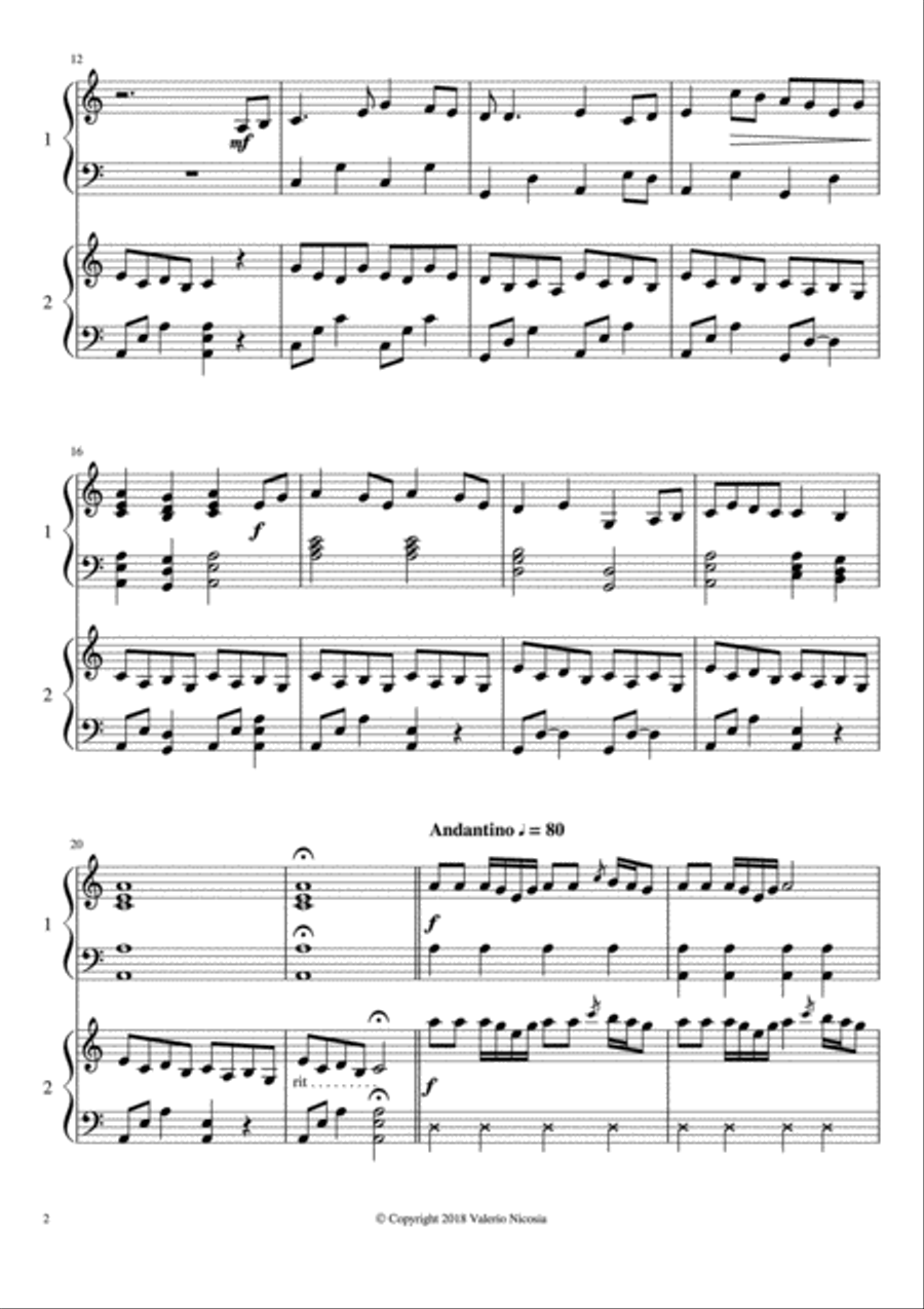 The Foggy Dew - Irish Ballade - Arrangement for 2 harps Valerio Nicosia Harp scores gallery preview page 6
