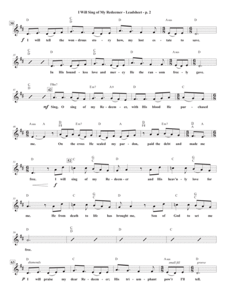 I Will Sing of My Redeemer (Lead Sheet) image number null