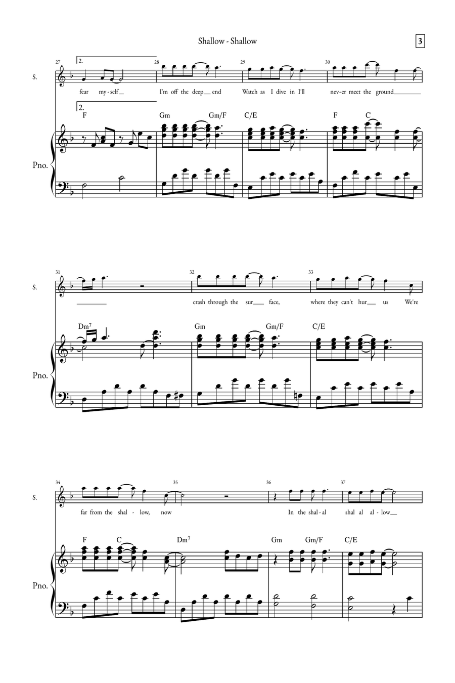 Shallow A Cappella scores gallery preview page 3