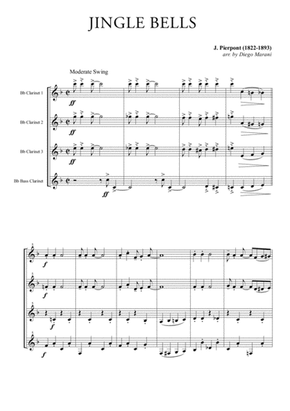 Jingle Bells for Clarinet Quartet image number null