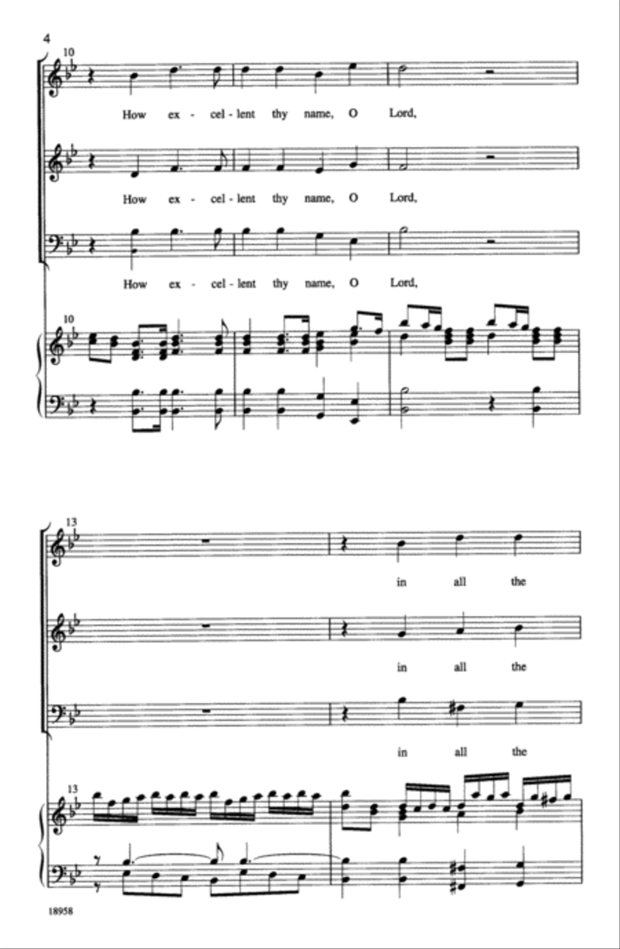 How Excellent Thy Name 3-Part scores gallery preview page 4
