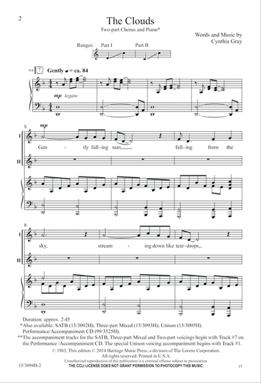 The Clouds 2-Part scores gallery preview page 2