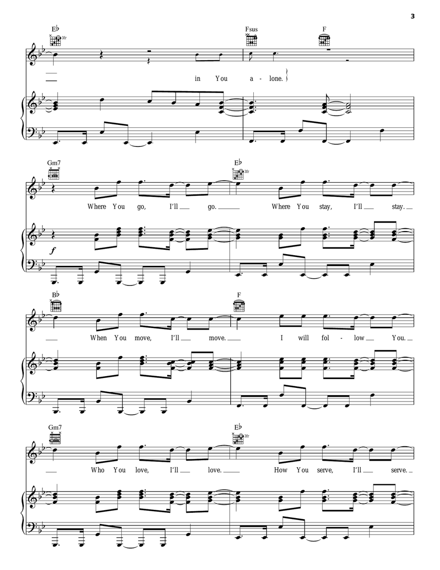 I Will Follow I Will Follow Piano, Vocal, Guitar scores gallery preview page 3