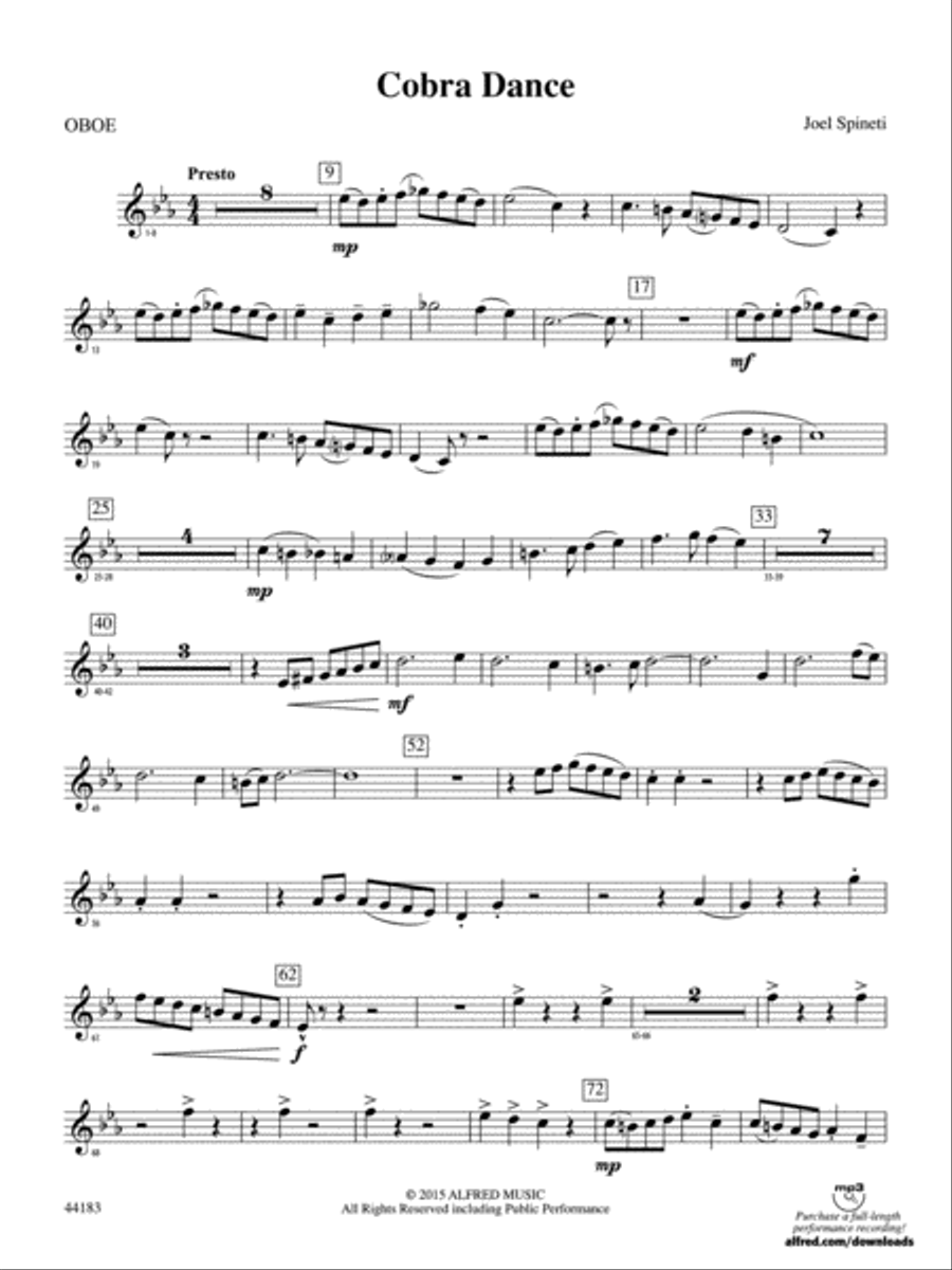 Cobra Dance: Oboe Concert Band scores gallery preview page 1