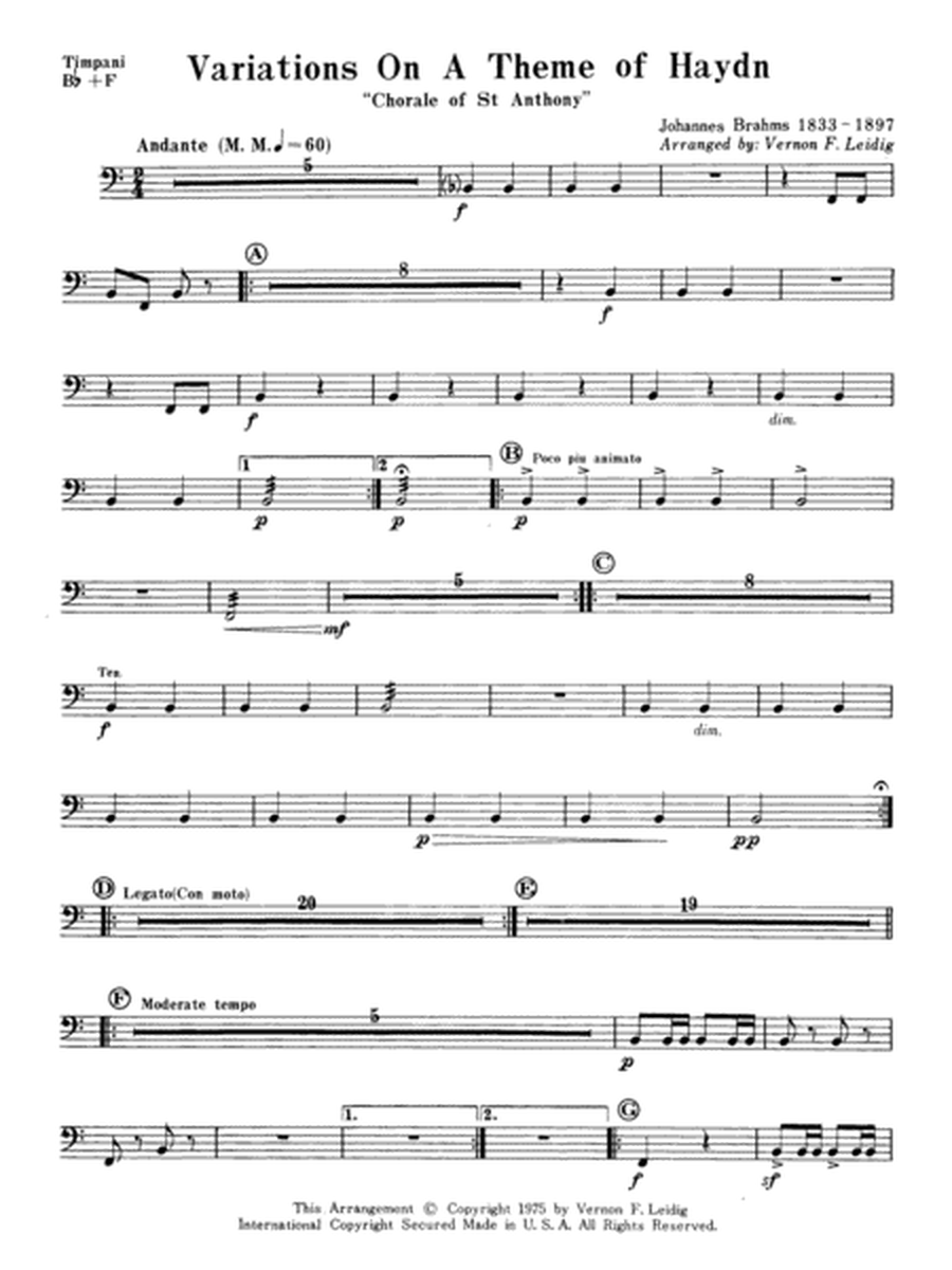 Variations on a Theme of Haydn: Timpani
