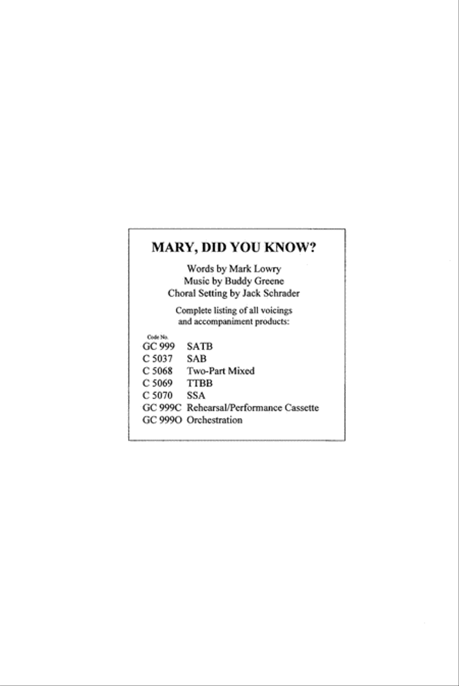 Mary, Did You Know? SSA scores gallery preview page 3