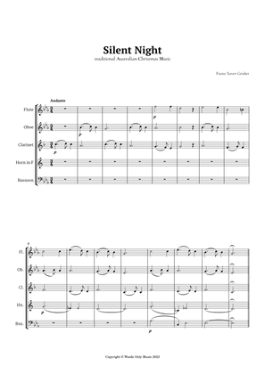 Silent Night by Franz Gruber for Woodwind Quintet
