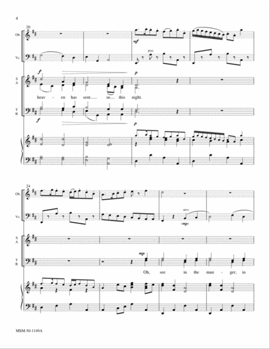 Oh, Come, Little Children Choir scores gallery preview page 6