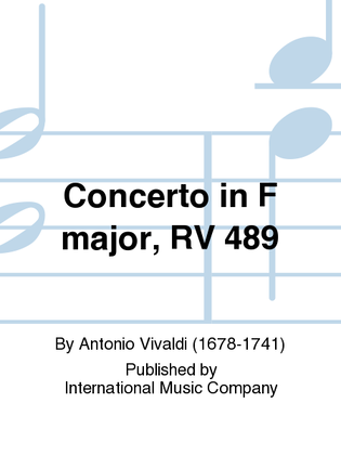 Book cover for Concerto In F Major, Rv 489