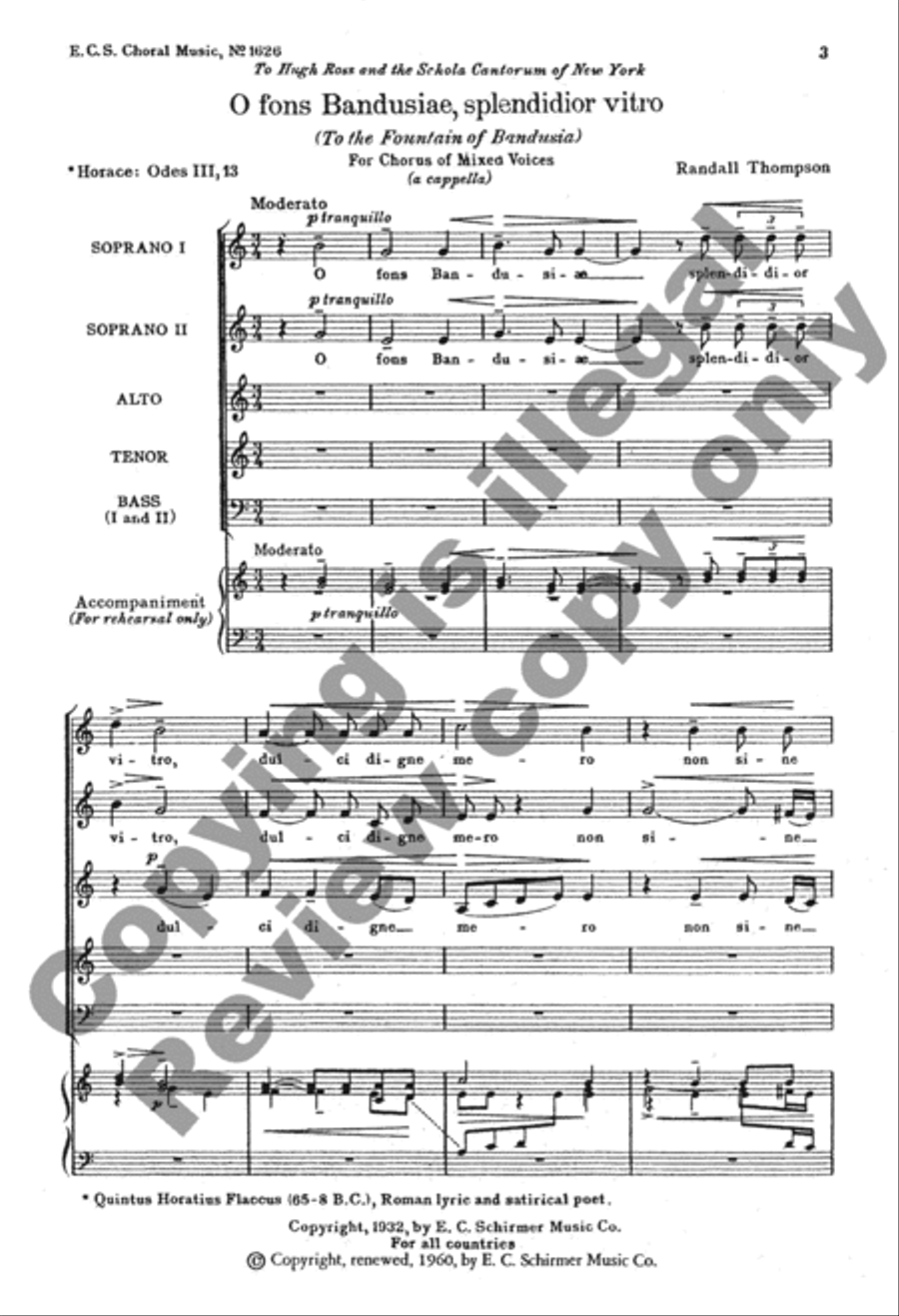 O fons Bandusiae, splendidior vitro SSATBB scores gallery preview page 2
