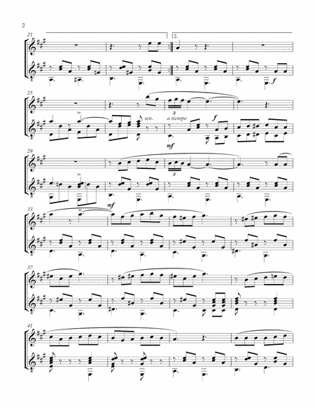 Clavelitos (Flute and Guitar) - Score and Parts image number null
