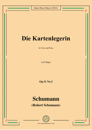 Book cover for Schumann-Die Kartenlegerin,Op.31 No.2,in D Major