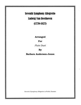 Book cover for Seventh Symphony Allegretto (Flute Duet)