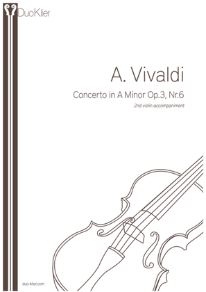 Book cover for Vivaldi - Concerto in A minor Op.6 Nr3, 2nd violin accompaniment