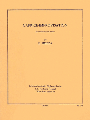 Book cover for Caprice-improvisation (clarinet & Piano)