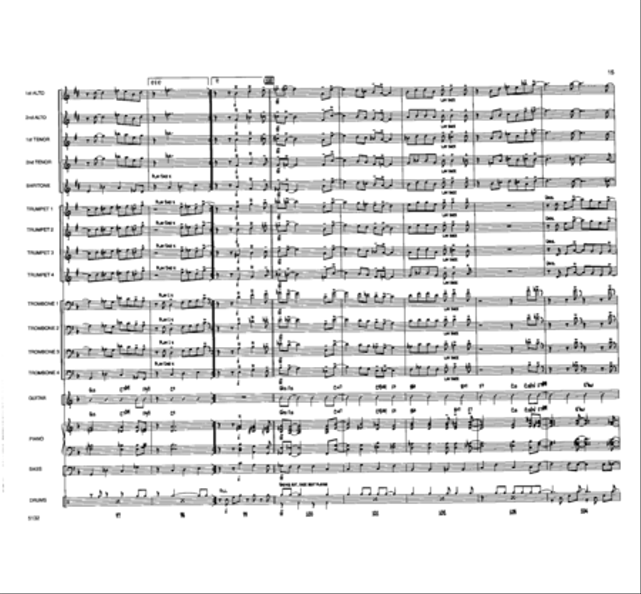 A Shuffle for Uncle Guido Jazz Ensemble scores gallery preview page 14