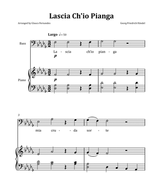 Lascia Ch'io Pianga by Händel - Tenor & Piano in D-flat Major