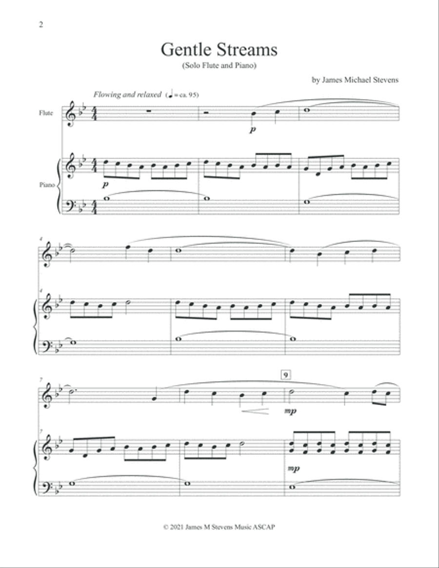 Gentle Streams - Flute & Piano Flute Solo scores gallery preview page 2