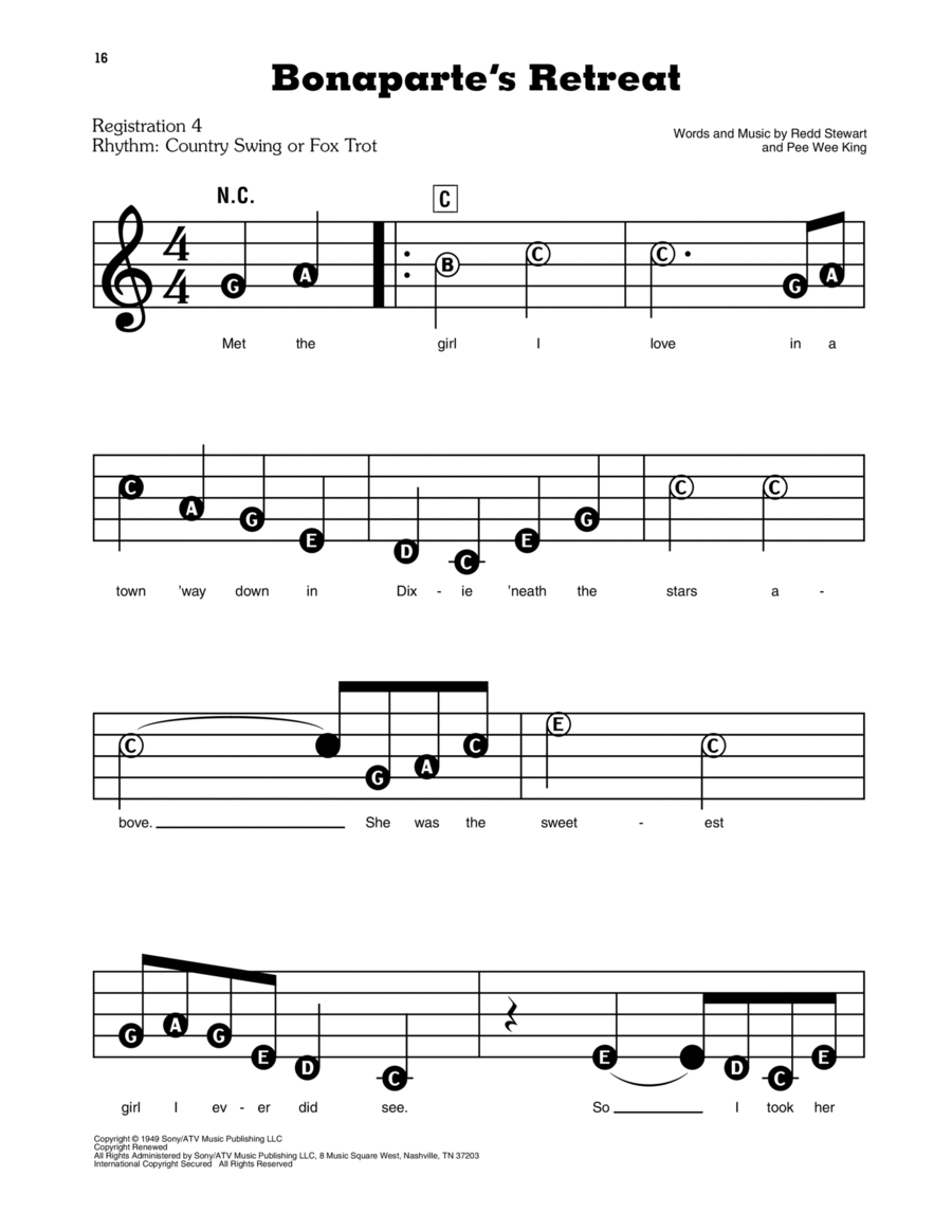 Bonaparte's Retreat Bonaparte's Retreat Electronic Keyboard scores gallery preview page 1
