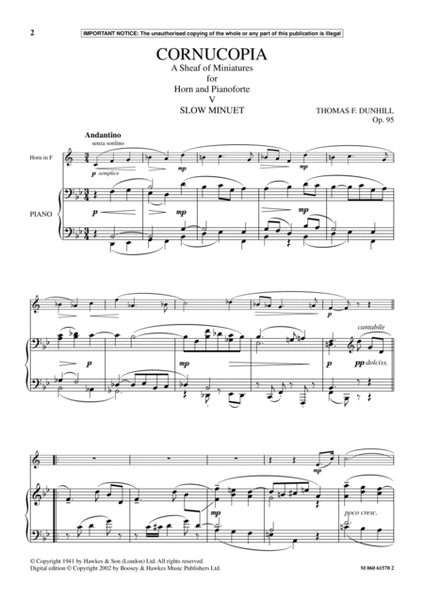Cornucopia: A Sheaf Of Miniatures For Horn And Pianoforte (V)