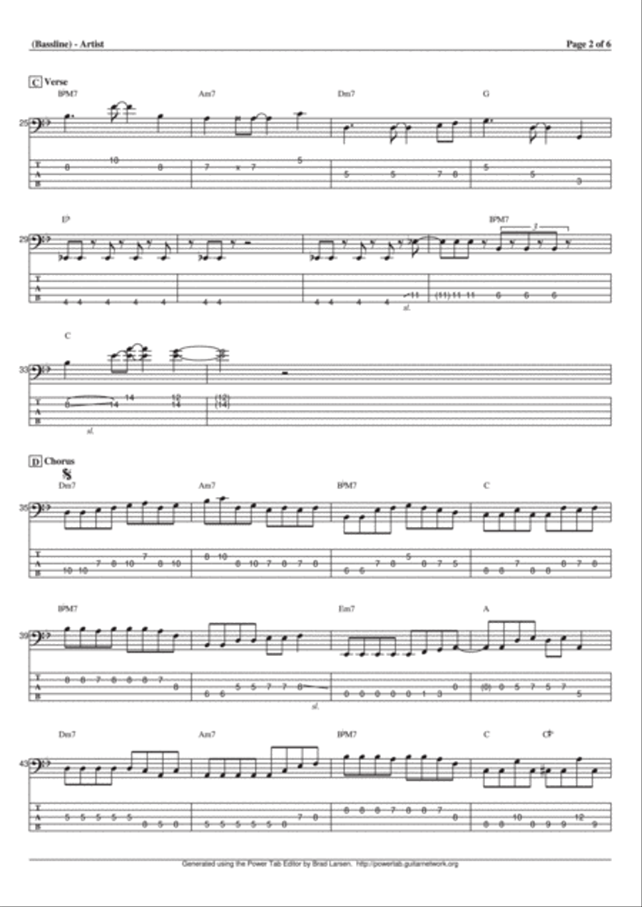 Crossing Field Bass Guitar scores gallery preview page 2