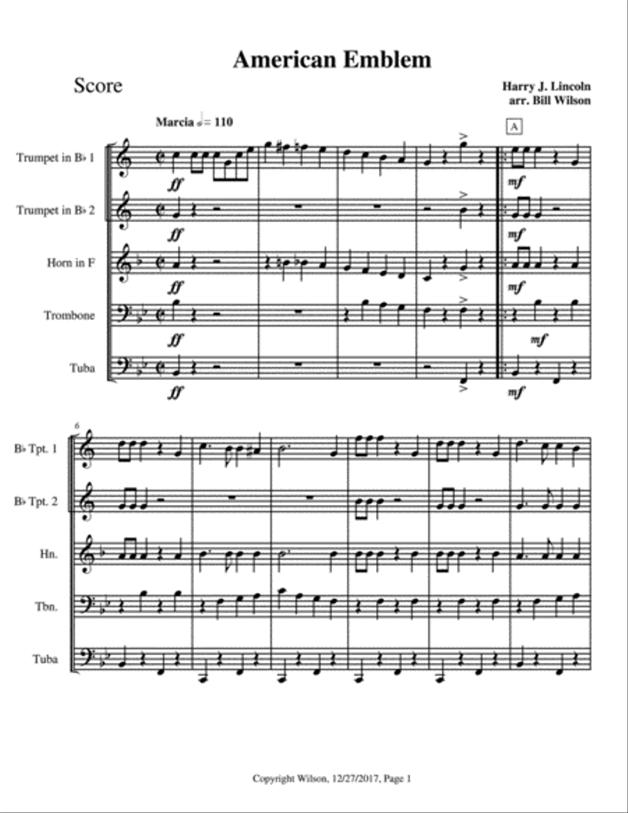 American Emblem American Emblem Brass Quintet scores gallery preview page 2