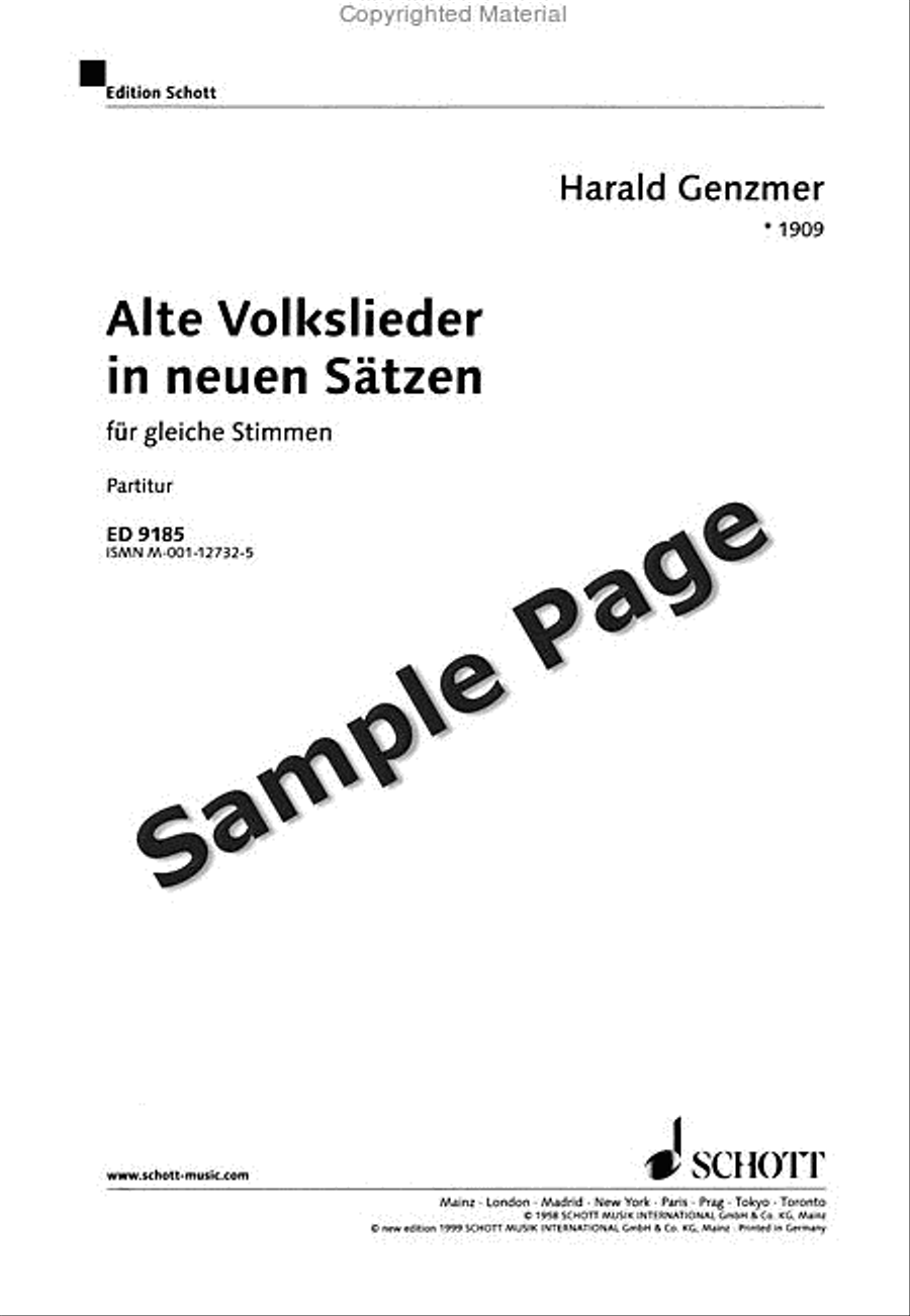 Genzmer H Alte Volkslieder I Neuen S tze Women's Choir scores gallery preview page 2