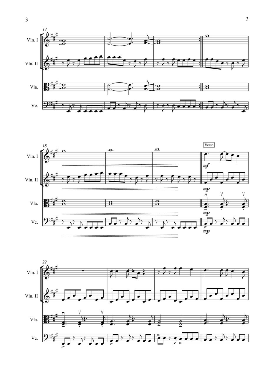 Take On Me String Quartet scores gallery preview page 3