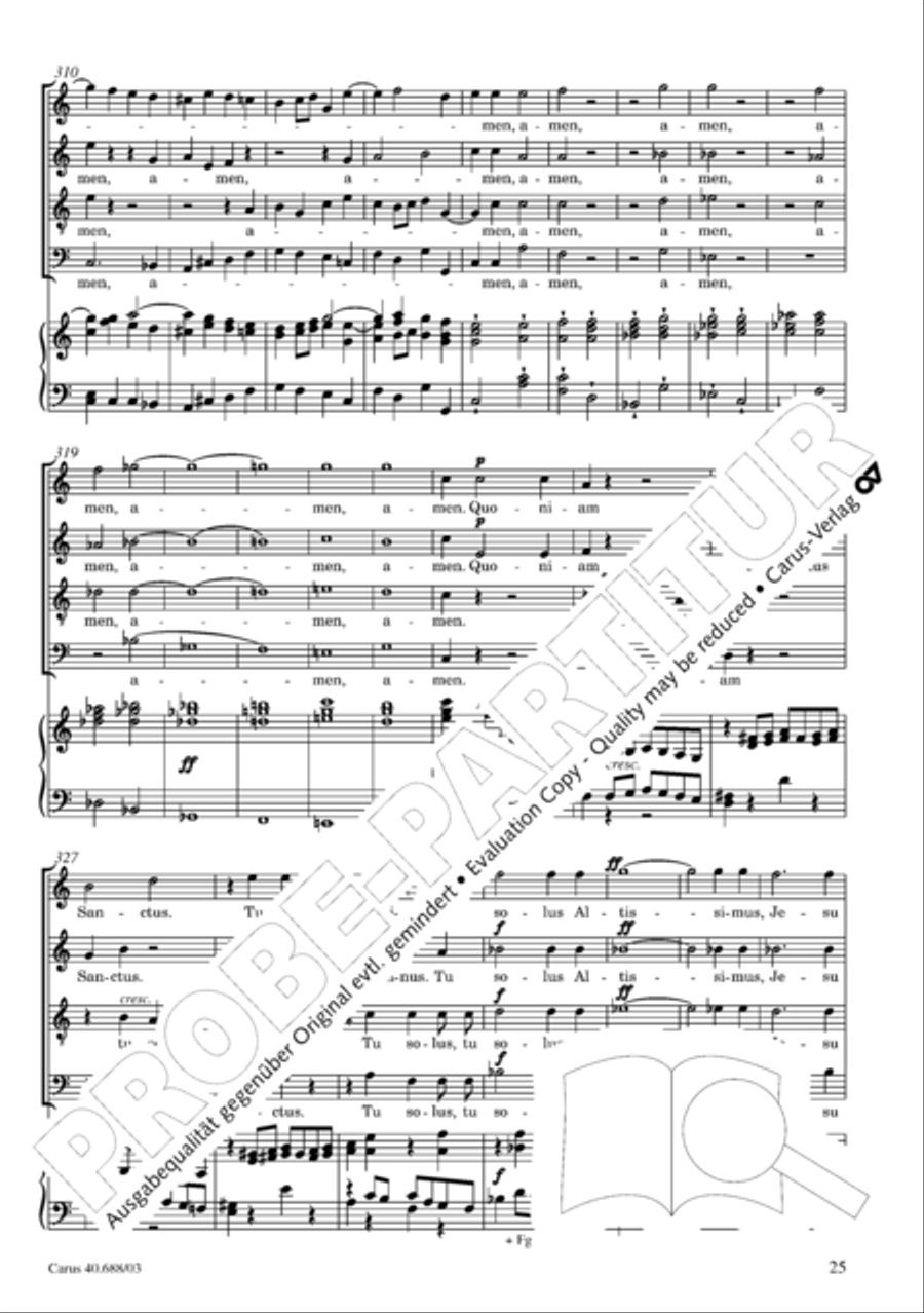 Mass in C Major 4-Part scores gallery preview page 26