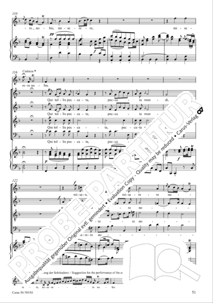 Missa in g. Hasse-Werkausgabe IV/3 4-Part scores gallery preview page 60