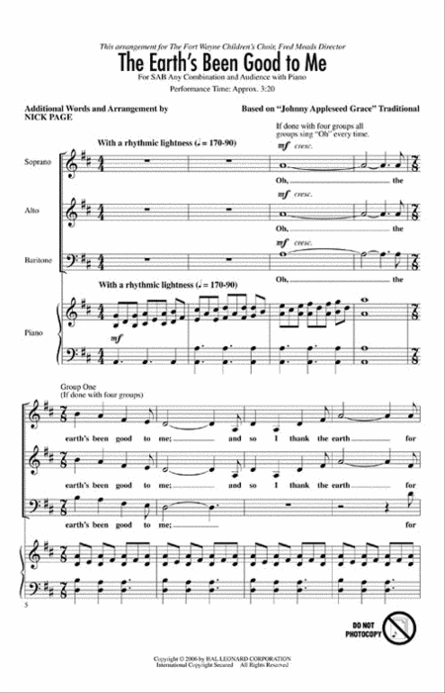 The Earth's Been Good to Me Choir scores gallery preview page 2